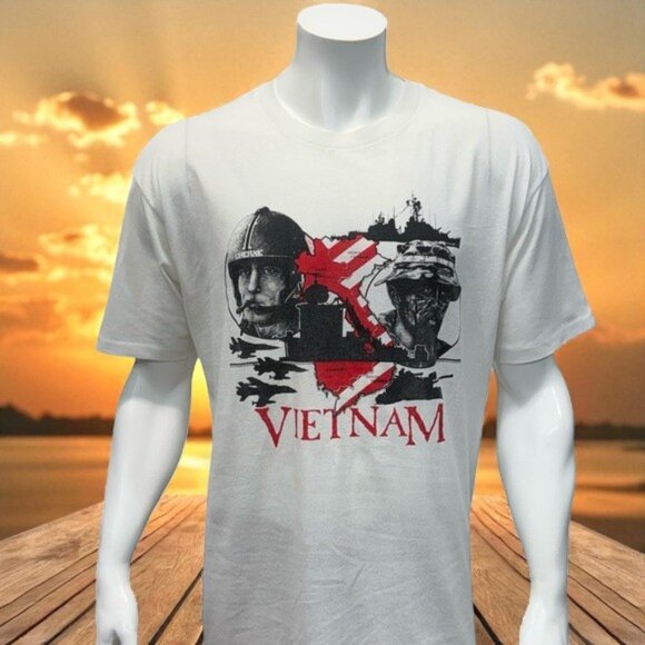 VTG 80s Vietnam Remembered Inspired Graphic Single Stitch T-Shirt Made In USA XL - Picture 1 of 13